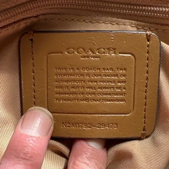 Coach Checkered Beige and Tan Shoulder Bag - Picture 5 of 16